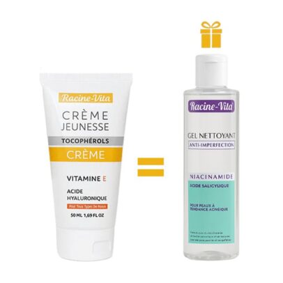 Racine vita creme jeunesse vitamine E 50g = gel nettoyant 200ml offert