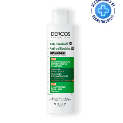 Vichy dercos shampooing 2en1 anti-pelliculaire ds et démêlant 200ml