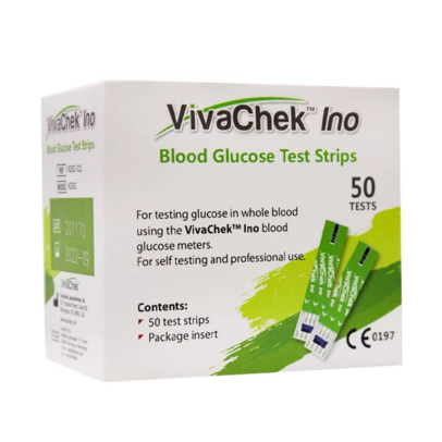 VIVACHEK INO BLOOD GLUCOSE TEST STRIPS 50 tests